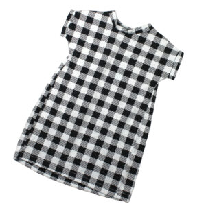 100097185a Kleid Sommerkleid kurzarm bio organic Jersey schwarz weiß Mädchen