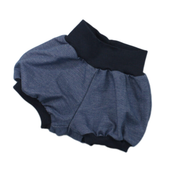 10012337 Short mit Bündchen jeansjersey Bloomershort Ballonshort bio organic blau dunkelblau jeansblau