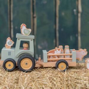 0008374 Traktor Mit Anhanger Little Farm Fsc 550