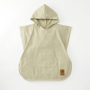 Stripe Olive Green Sandybeach Poncho 01
