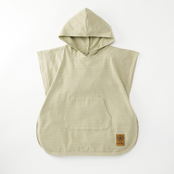 Stripe Olive Green Sandybeach Poncho 01